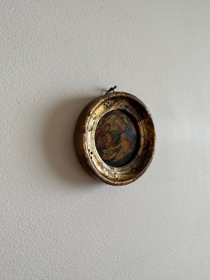 Médaillon Botticelli "Magnificat" cadre en bois doré