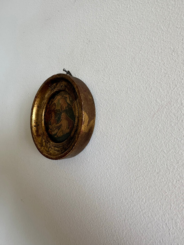 Médaillon Botticelli "Magnificat" cadre en bois doré