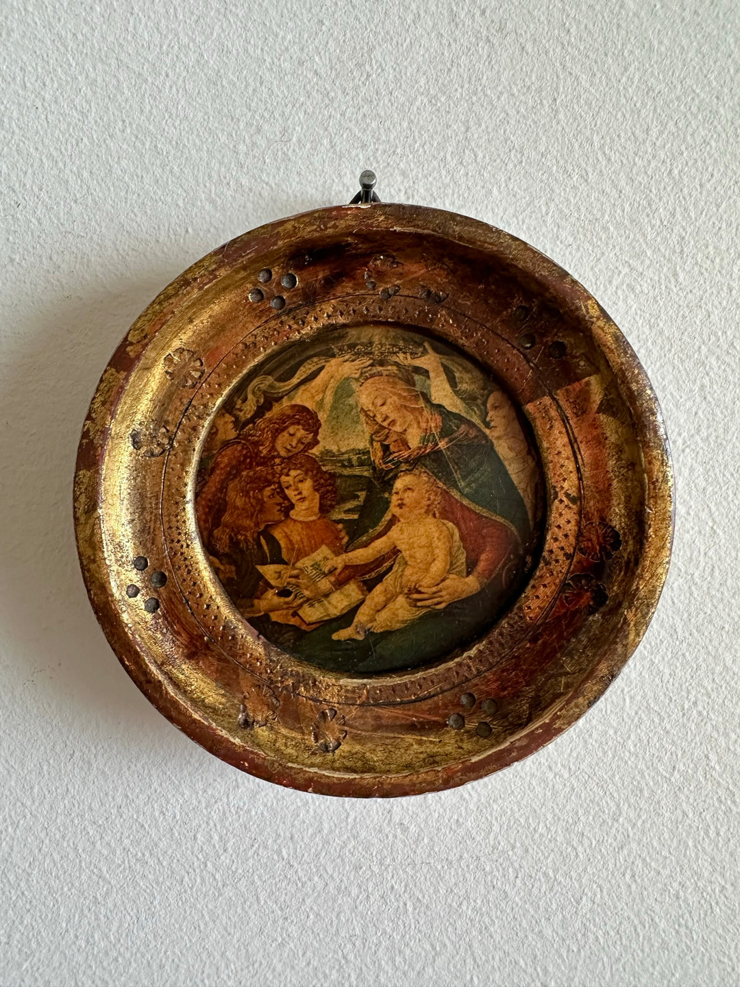 Médaillon Botticelli "Magnificat" cadre en bois doré