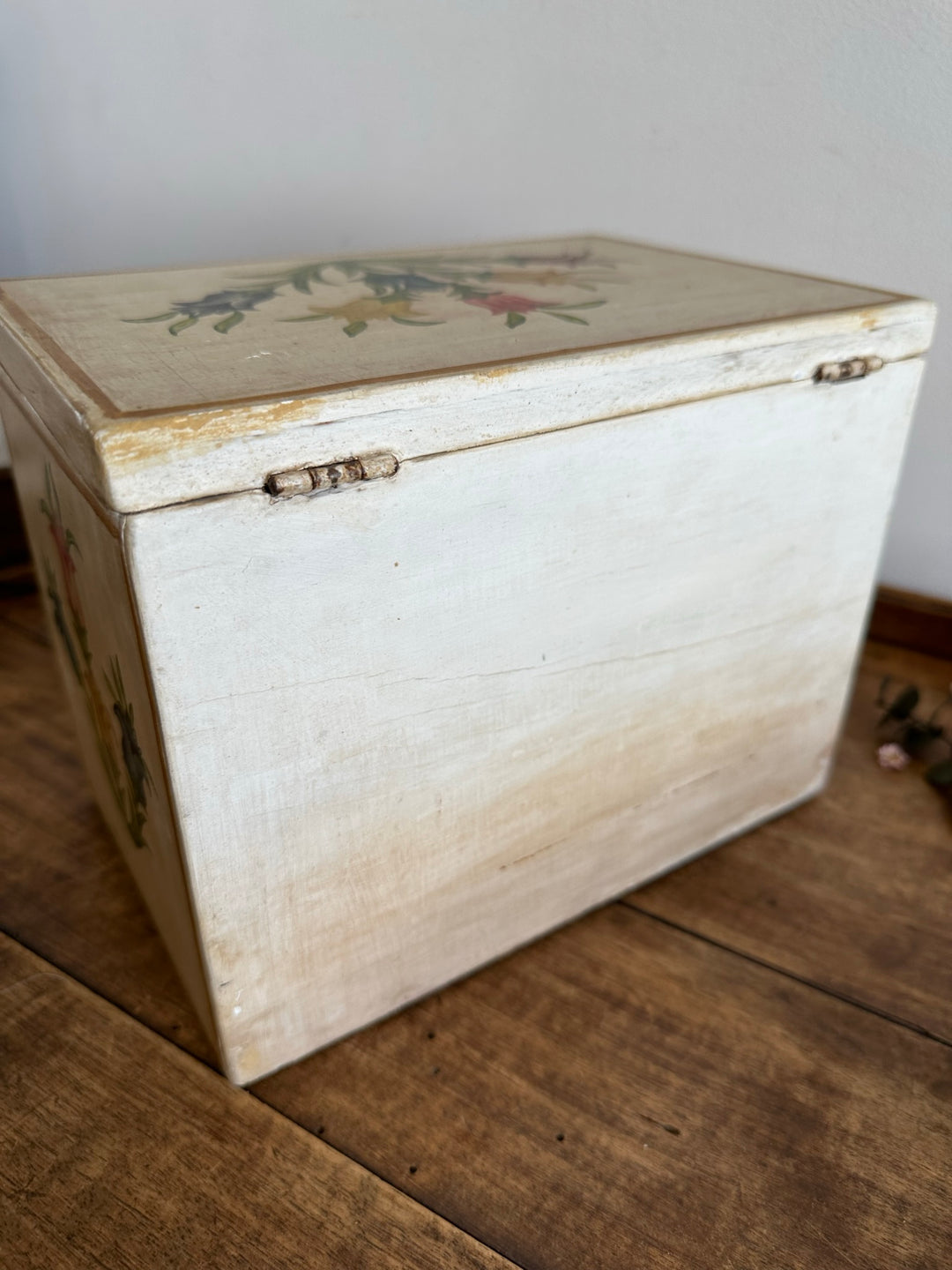 Coffret à bijoux en bois et stuc peint à la main 2 tiroirs