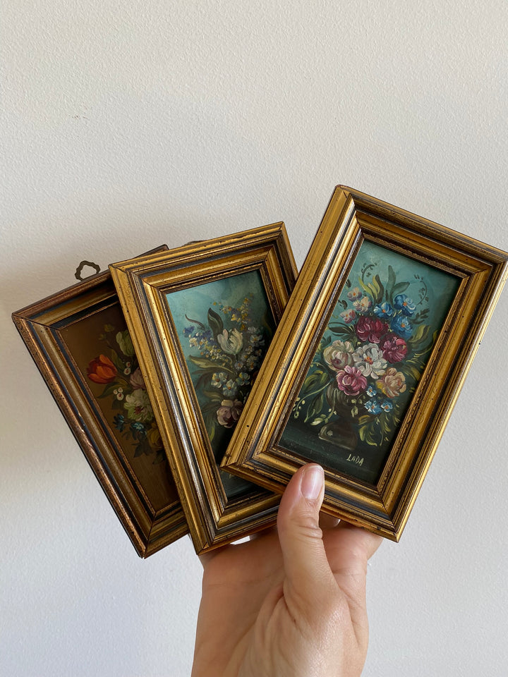 Peintures à l'huile signées miniatures