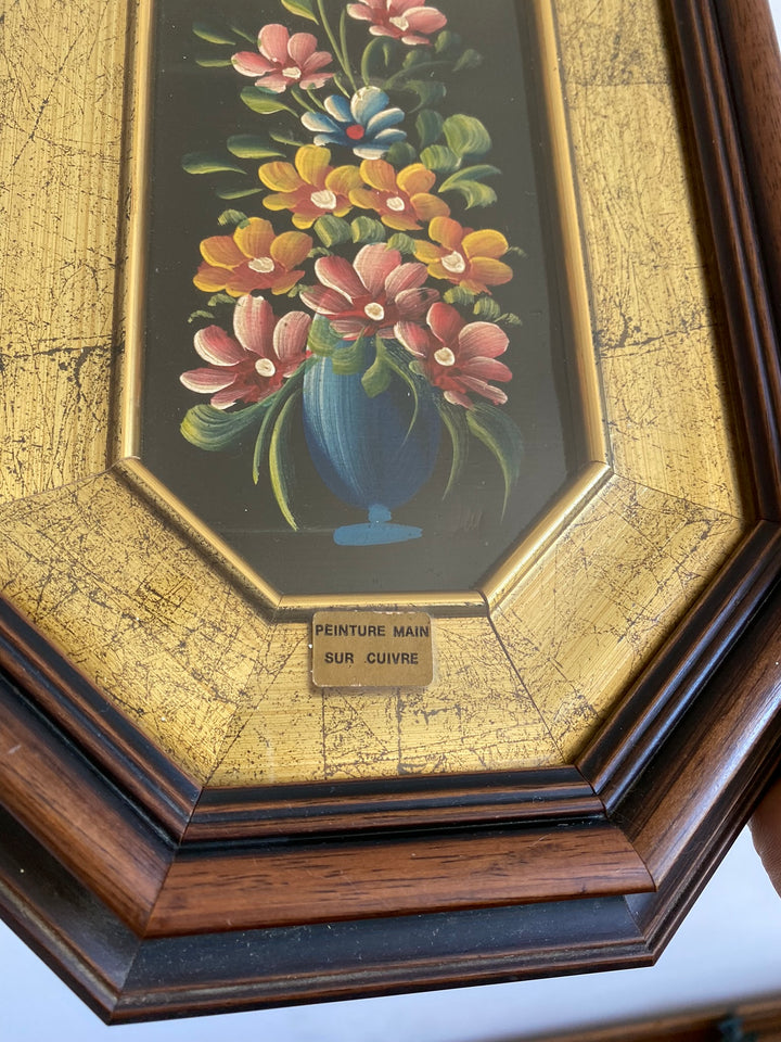 Peinture à l'huile sur cuivre dans cadre en bois