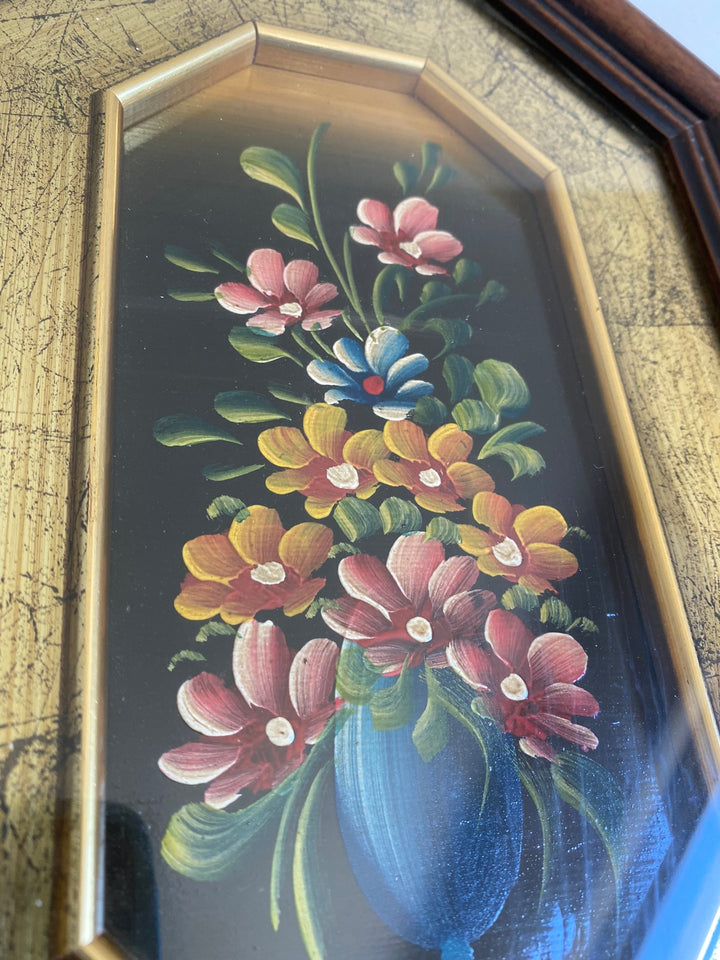 Peinture à l'huile sur cuivre dans cadre en bois