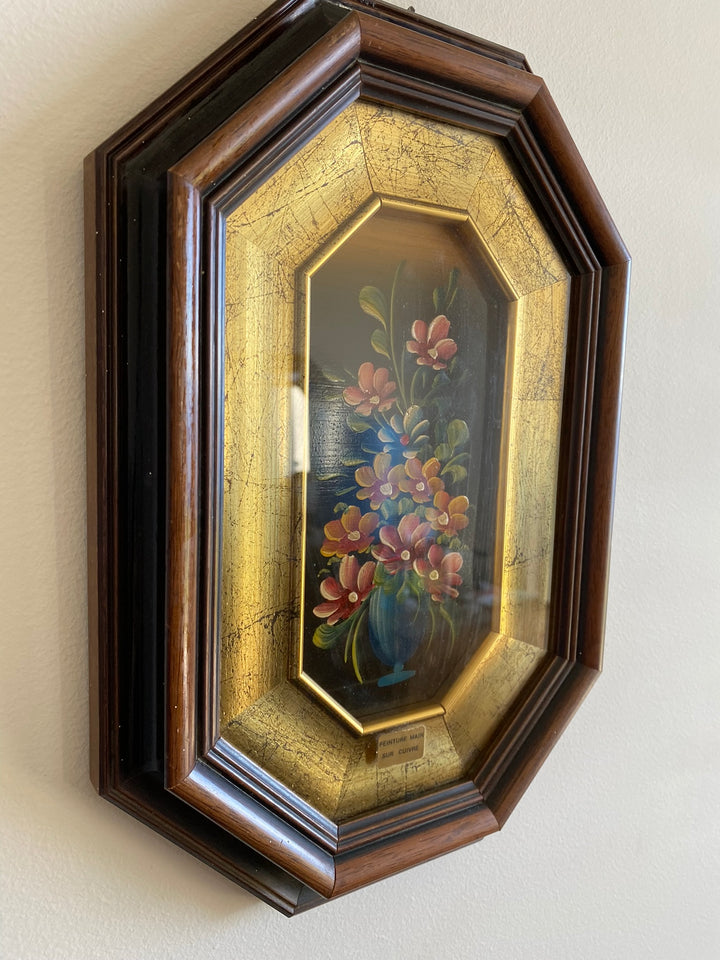 Peinture à l'huile sur cuivre dans cadre en bois