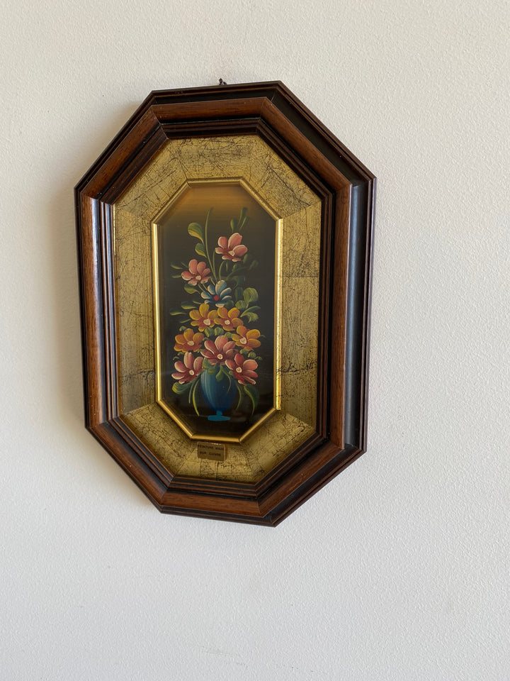 Peinture à l'huile sur cuivre dans cadre en bois