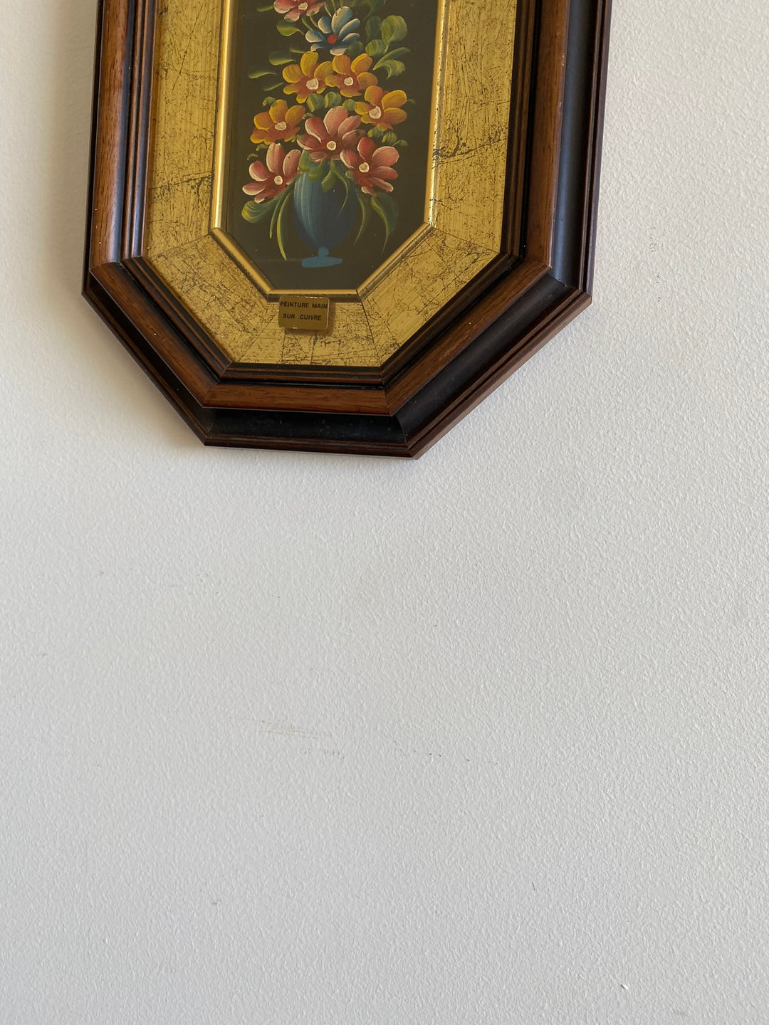 Peinture à l'huile sur cuivre dans cadre en bois