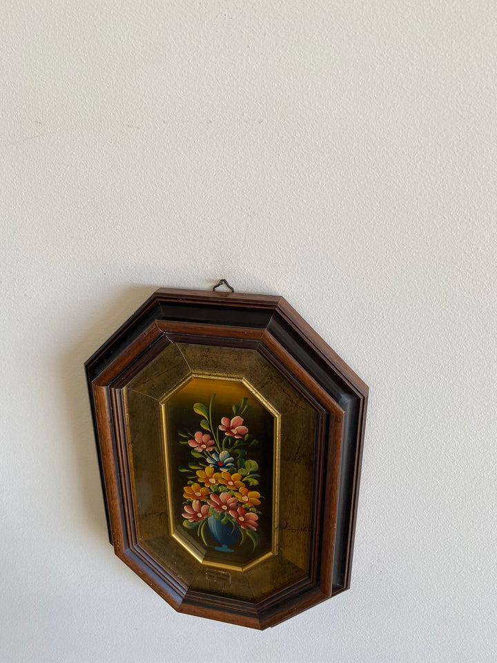 Peinture à l'huile sur cuivre dans cadre en bois