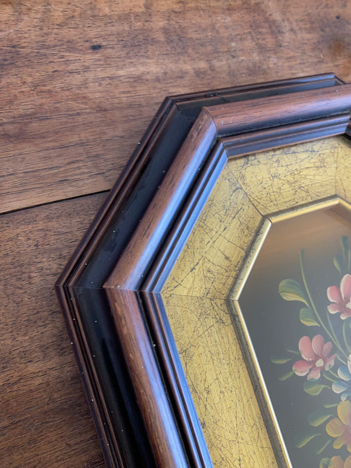 Peinture à l'huile sur cuivre dans cadre en bois