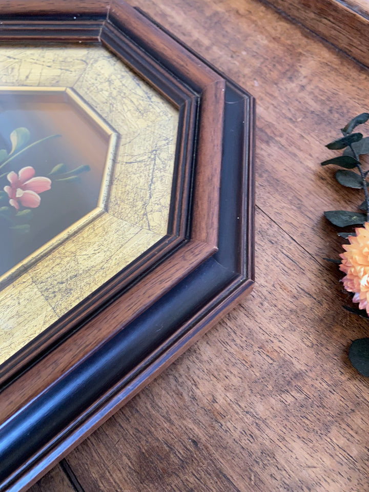 Peinture à l'huile sur cuivre dans cadre en bois