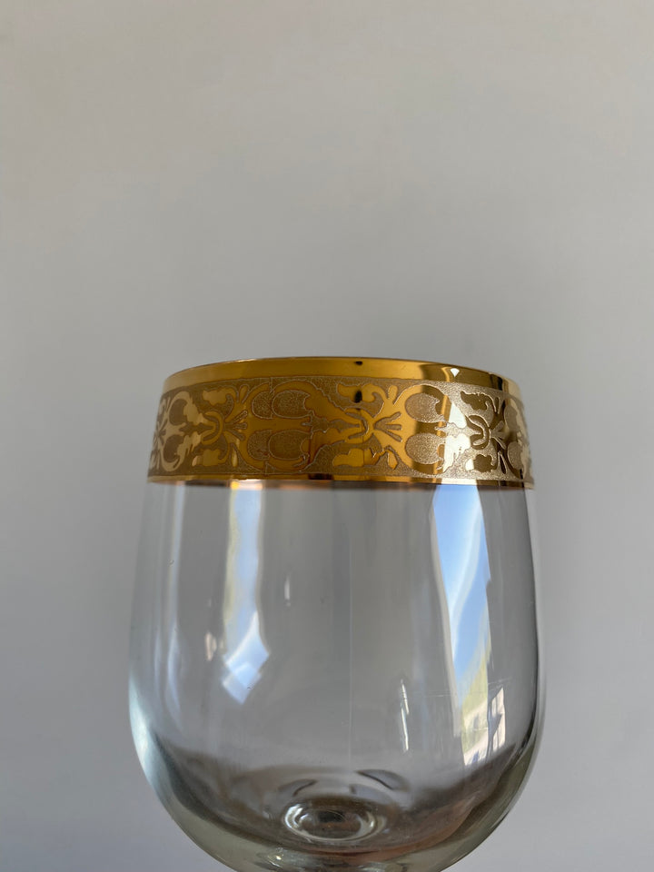 Verres dorés sur piedsfabrication italienne