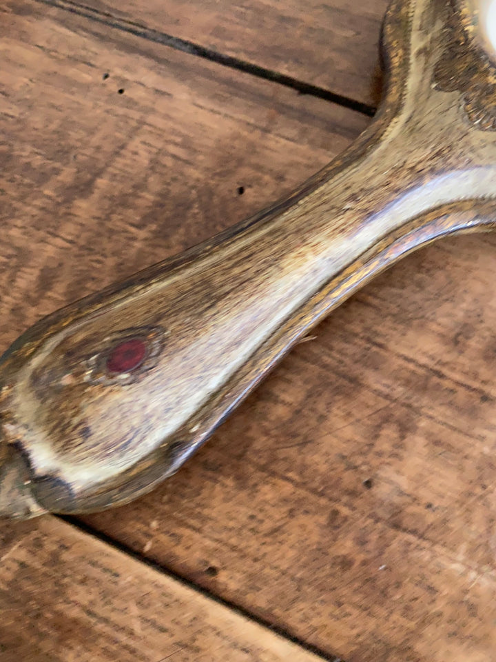 Miroir à main florentin en bois décoré