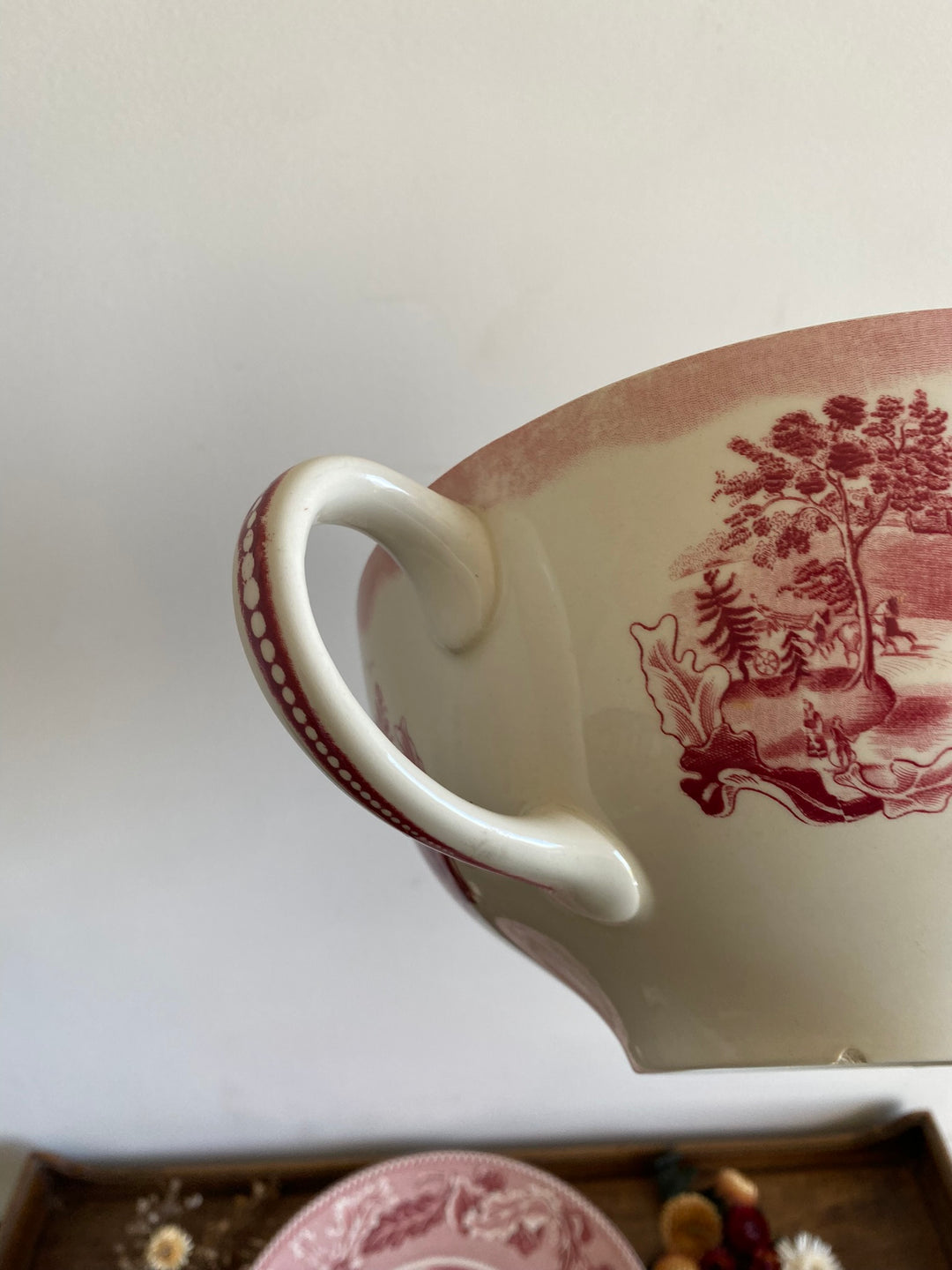 Tasse et assiette en porcelaine XL British roses Johnsons Bros collection Historic America