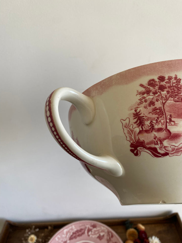 Tasse et assiette en porcelaine XL British roses Johnsons Bros collection Historic America