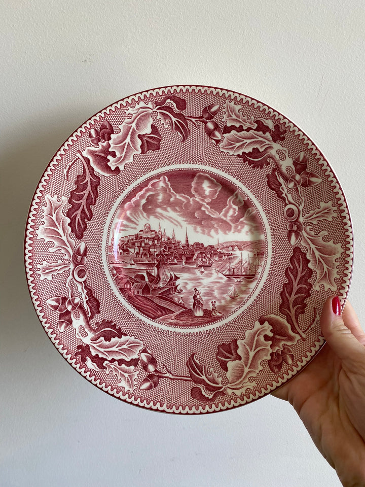 Tasse et assiette en porcelaine XL British roses Johnsons Bros collection Historic America