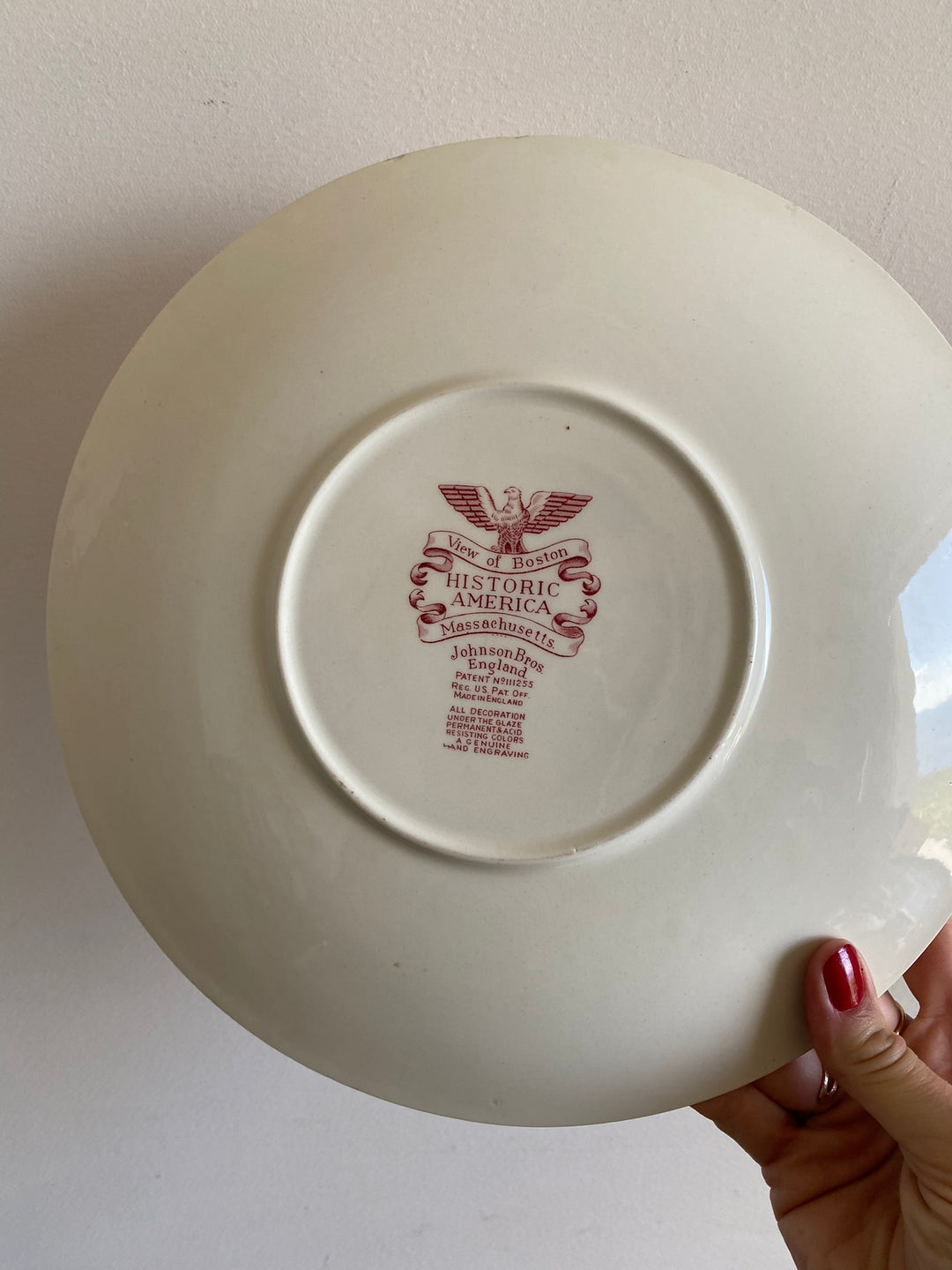 Tasse et assiette en porcelaine XL British roses Johnsons Bros collection Historic America