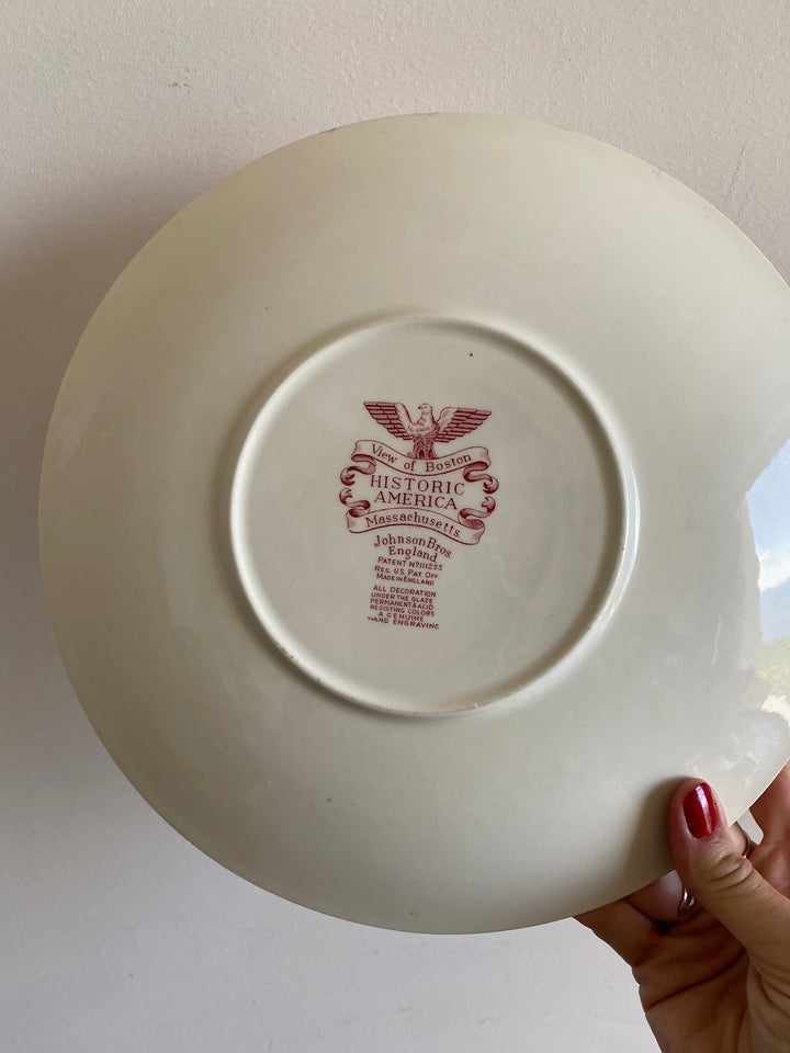 Tasse et assiette en porcelaine XL British roses Johnsons Bros collection Historic America