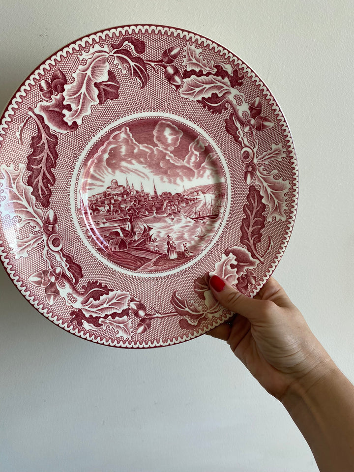 Tasse et assiette en porcelaine XL British roses Johnsons Bros collection Historic America