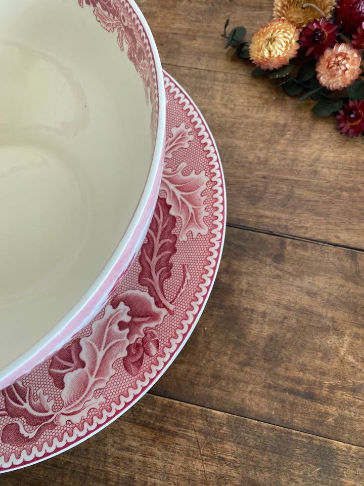 Tasse et assiette en porcelaine XL British roses Johnsons Bros collection Historic America