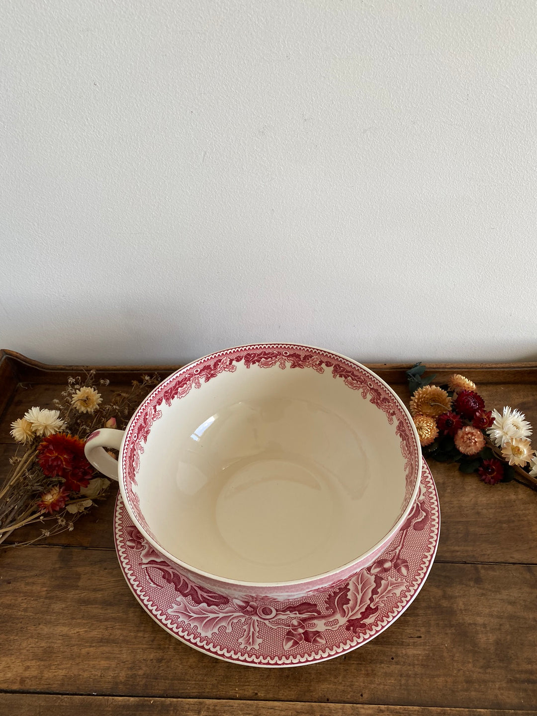 Tasse et assiette en porcelaine XL British roses Johnsons Bros collection Historic America