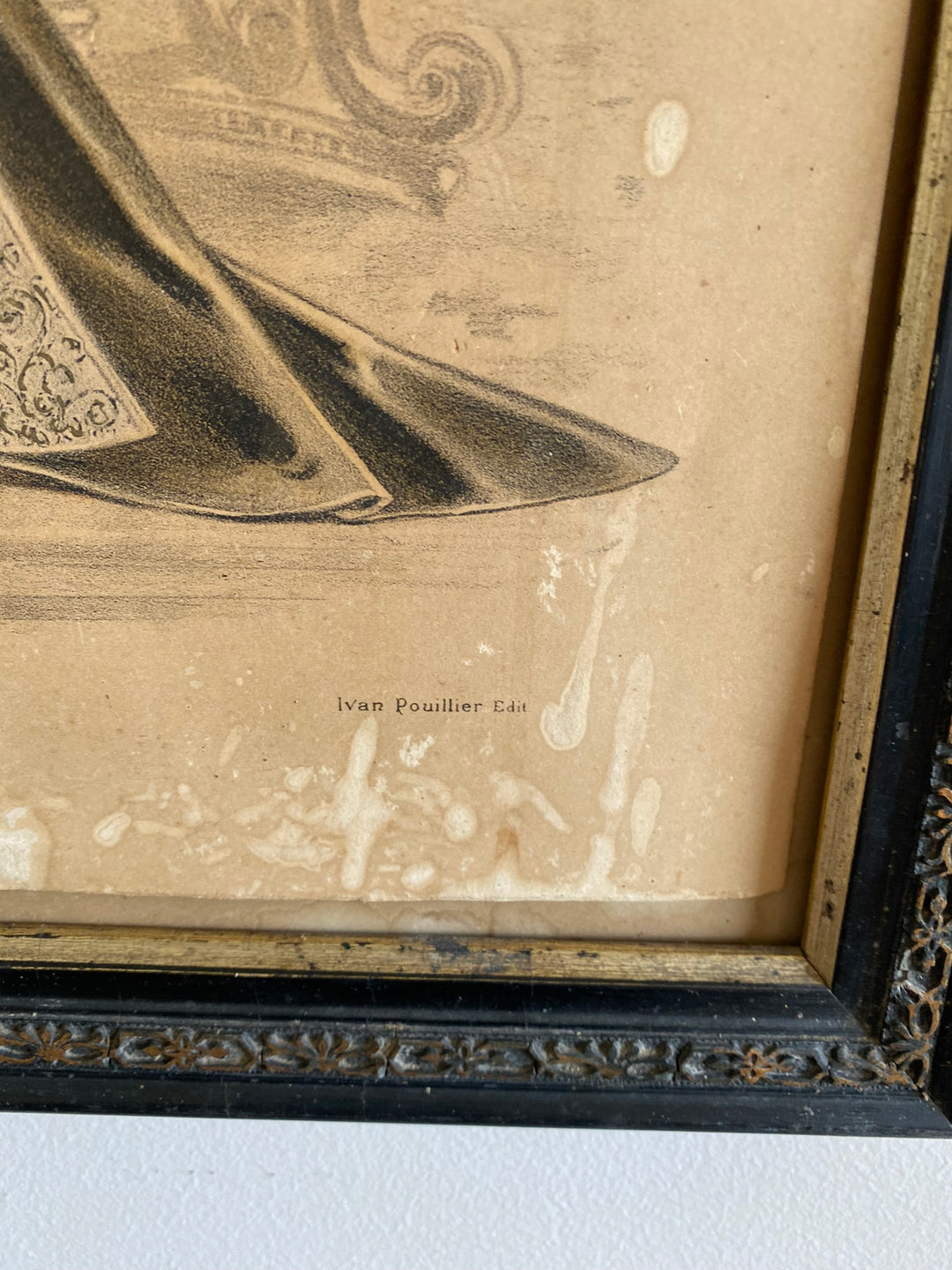 Gravure de mode encadrée époque Napoléon 3