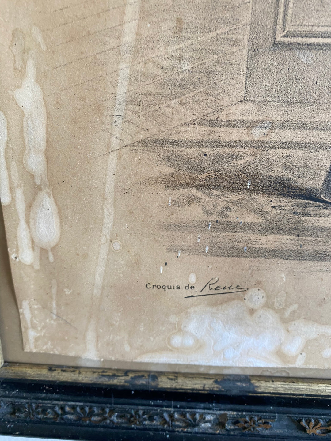 Gravure de mode encadrée époque Napoléon 3