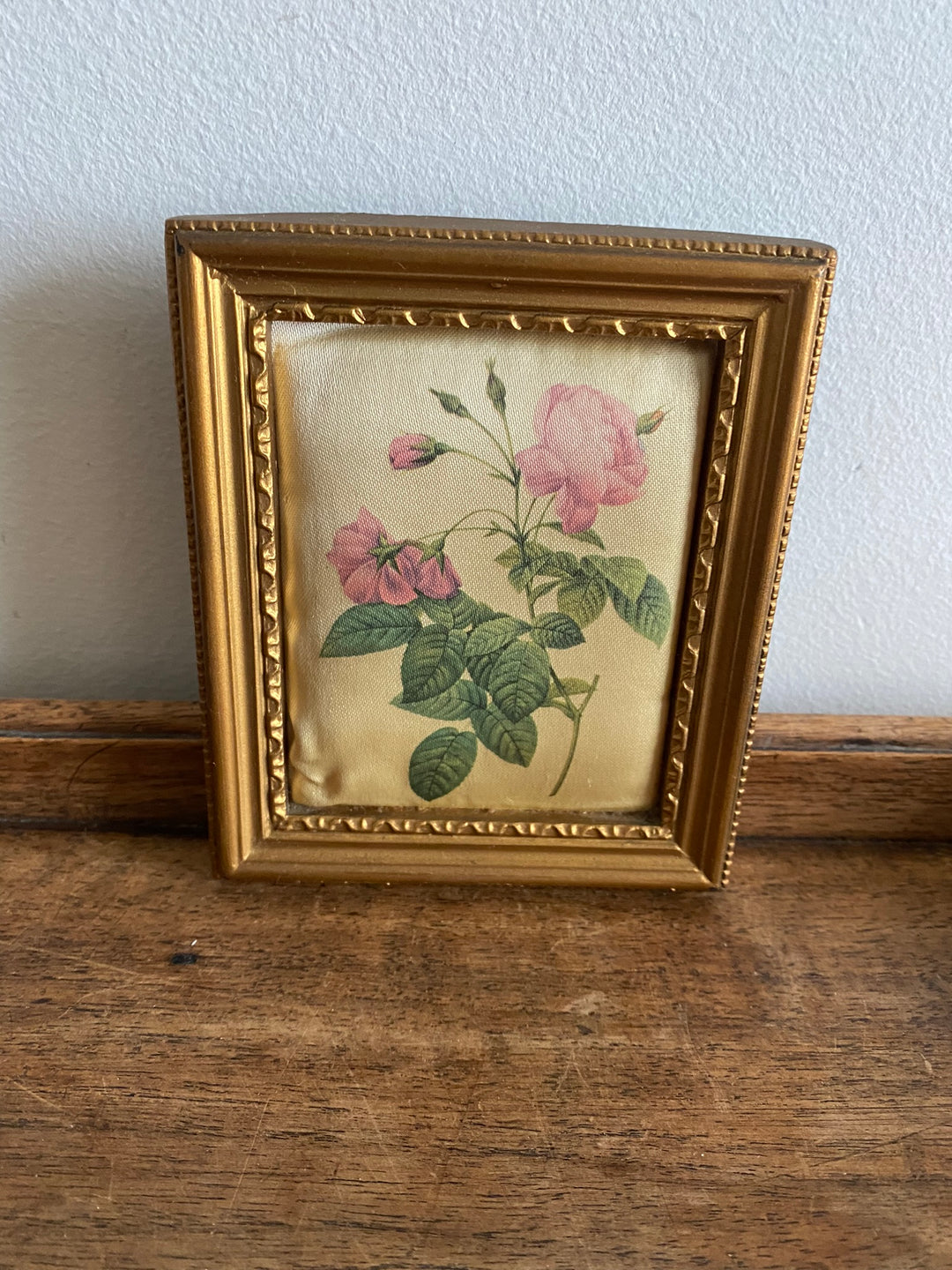 Impression style redouté miniature cadre en résine doré