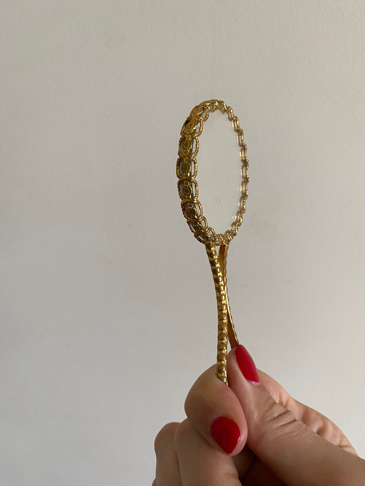 Miroirs à main miniatures en porcelaine