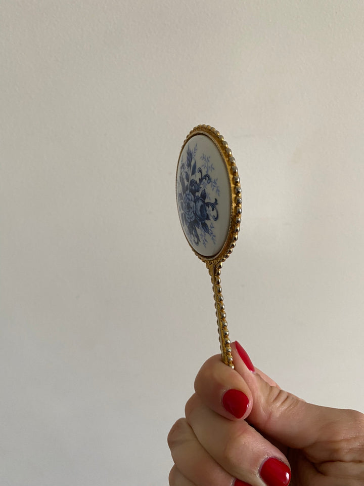 Miroirs à main miniatures en porcelaine