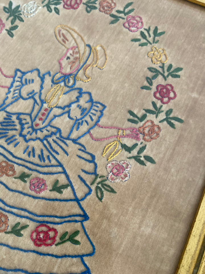 Broderie jeune fille début XXème