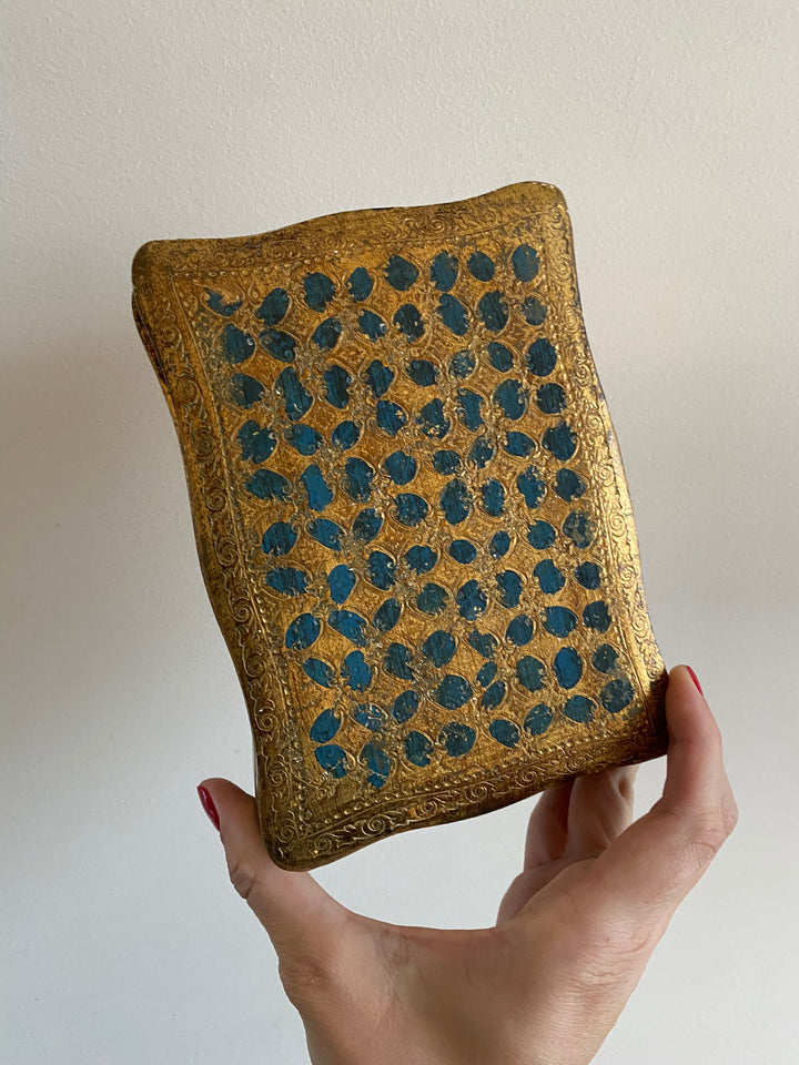 Boite à bijoux florentine bleu et or