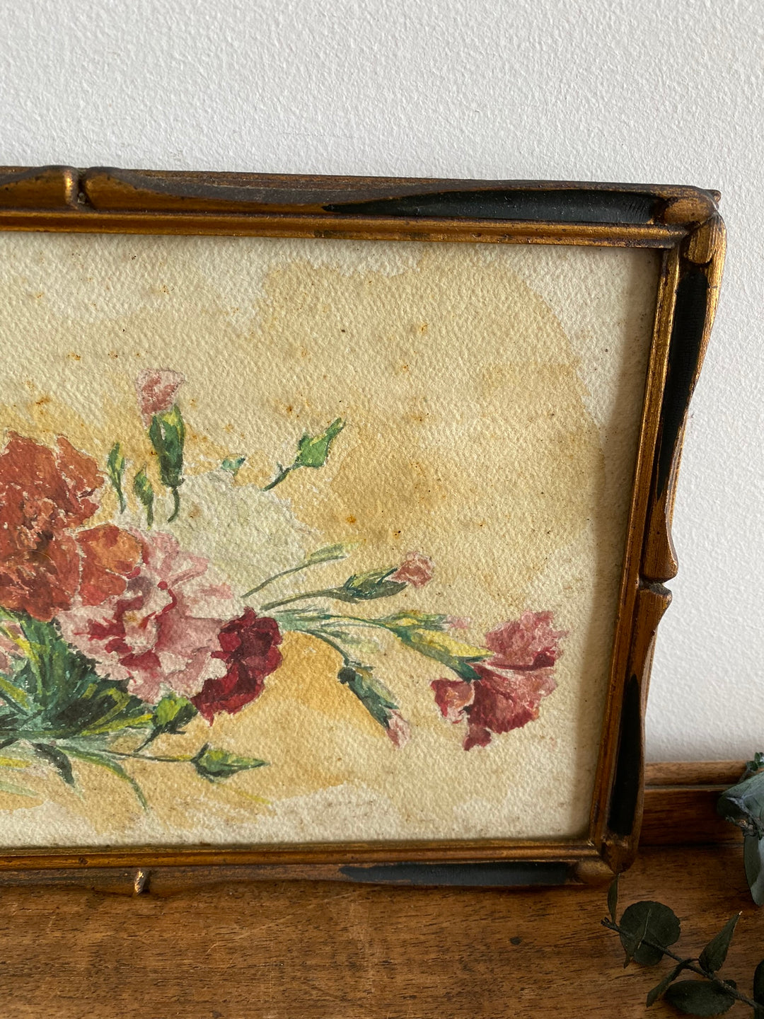 Peinture Oeillets à l'aquarelle signée estimation début XXème