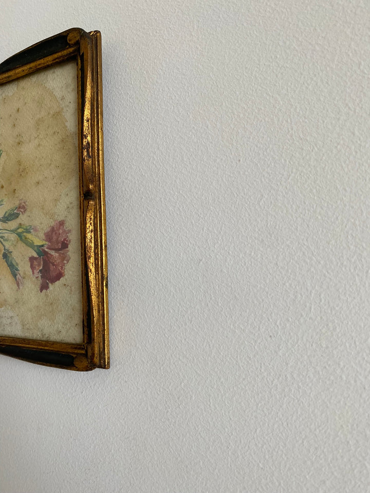 Peinture Oeillets à l'aquarelle signée estimation début XXème