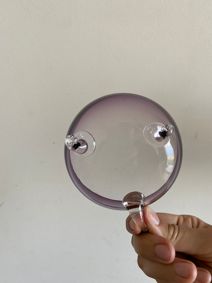 Coupelles en verre mauves et dorées