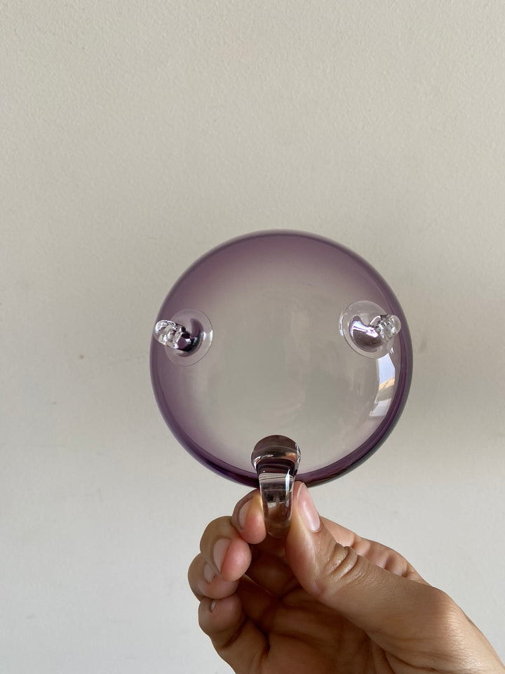 Coupelles en verre mauves et dorées