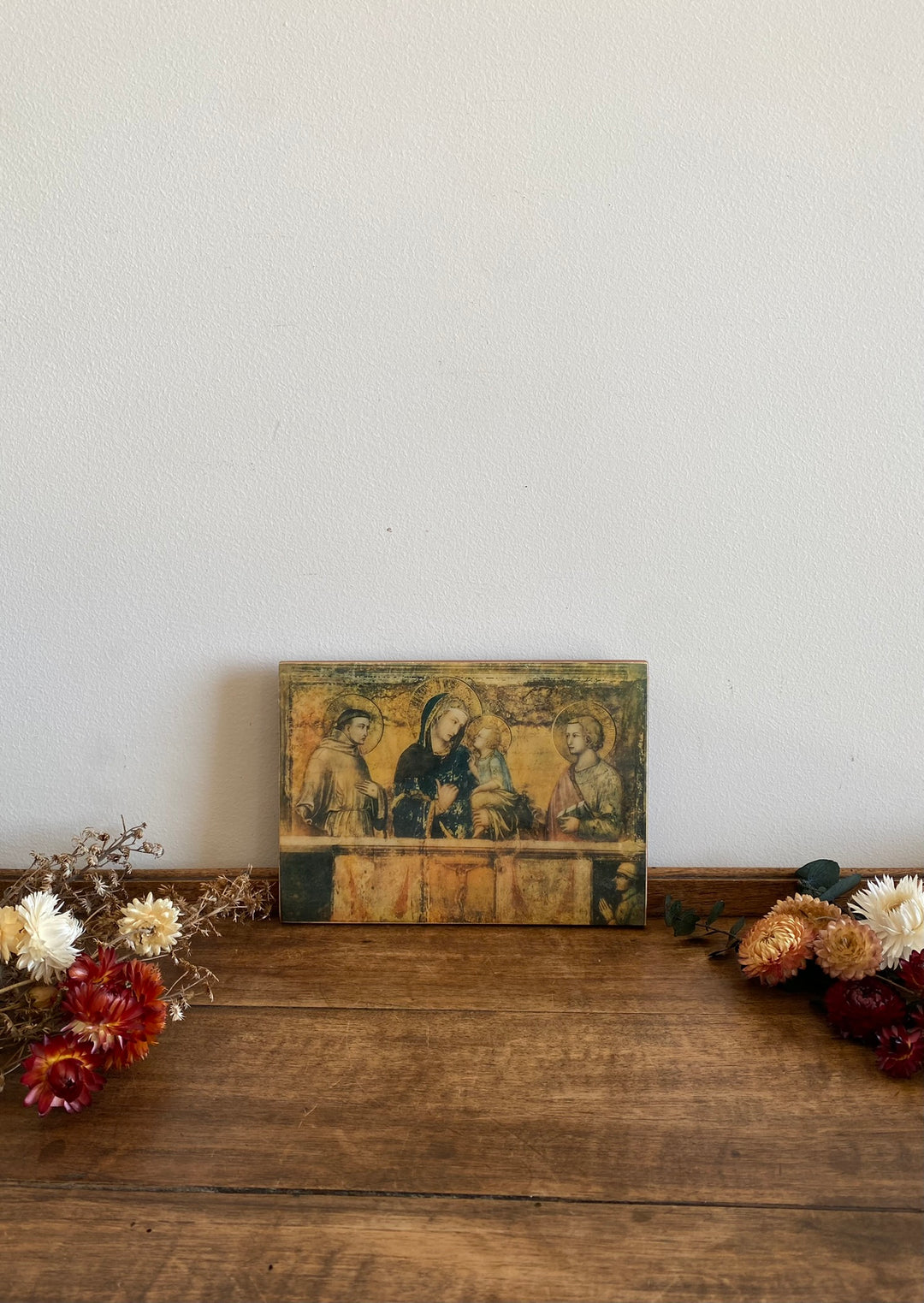Icône religieuse vernie rectangulaire