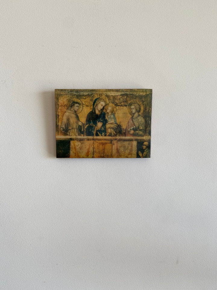 Icône religieuse vernie rectangulaire