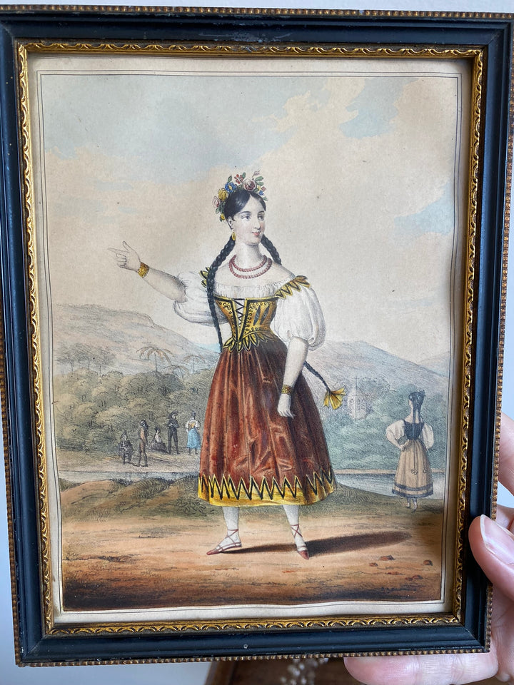 Gravures encadrées costumes d'époque