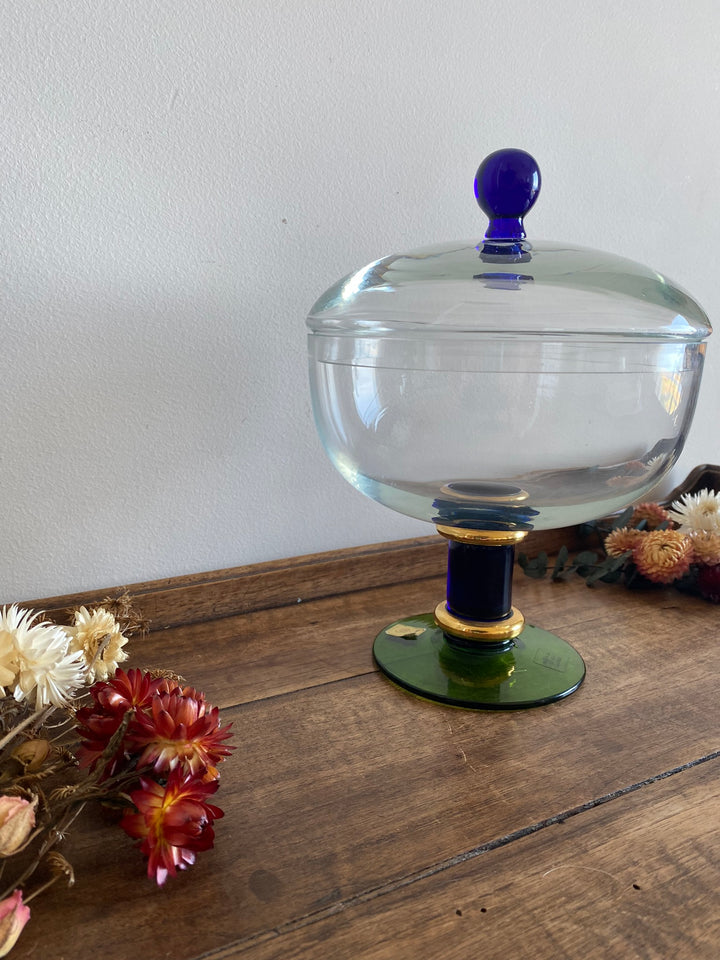Bonbonnière La Vida en verre avec couvercle