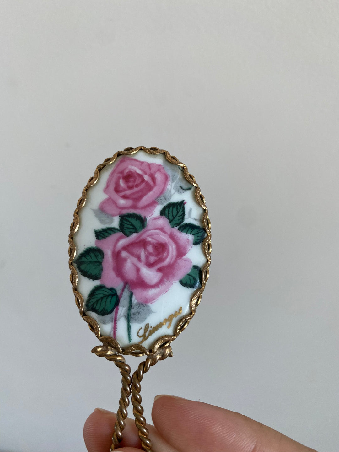 Miroir à main en porcelaine de Limoges taille XS