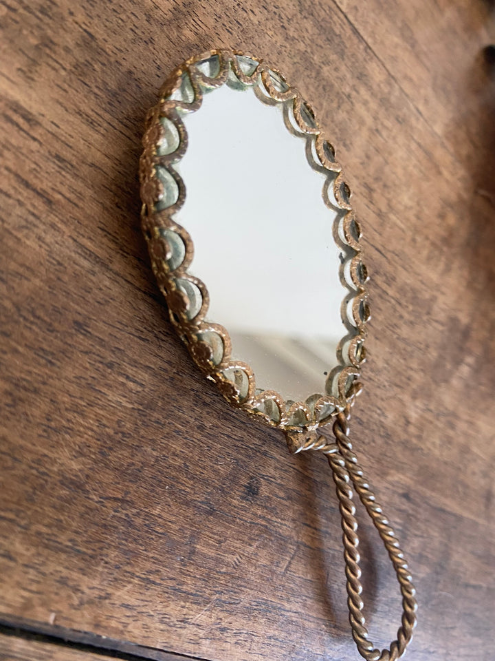 Miroir à main en porcelaine de Limoges taille XS