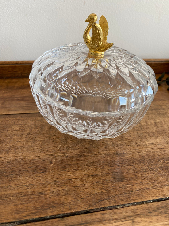 Bonbonnière en cristal signée