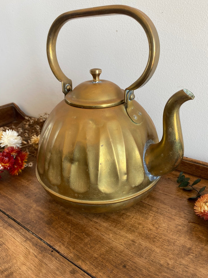 Cafetière en laiton et cuivre