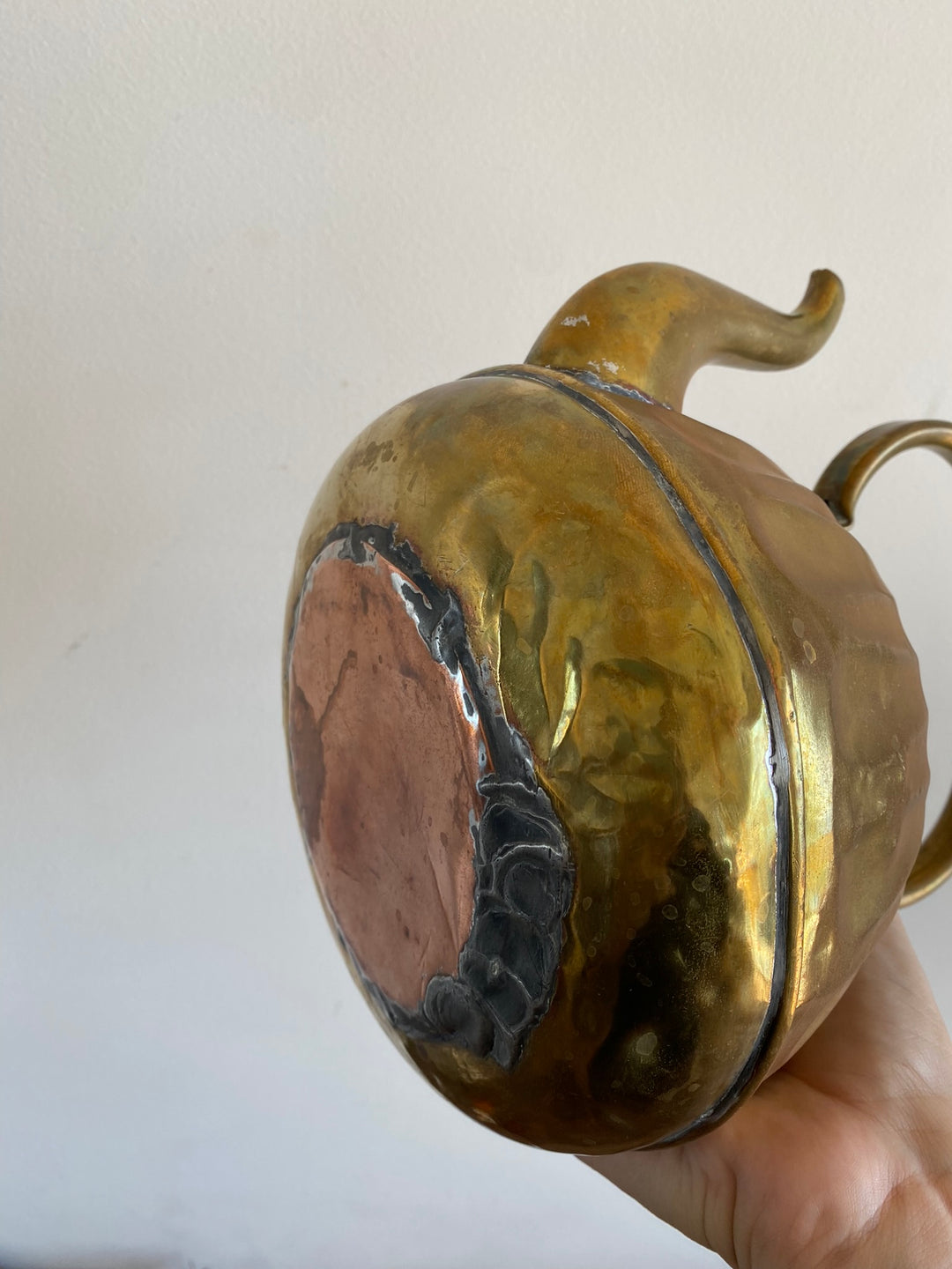 Cafetière en laiton et cuivre