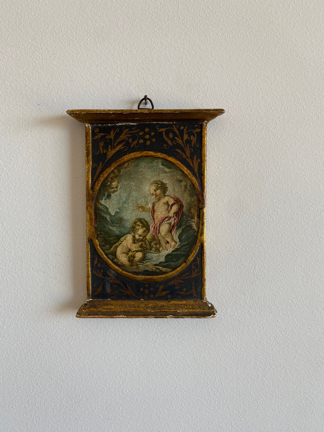 Peinture sur bois illustration chérubin