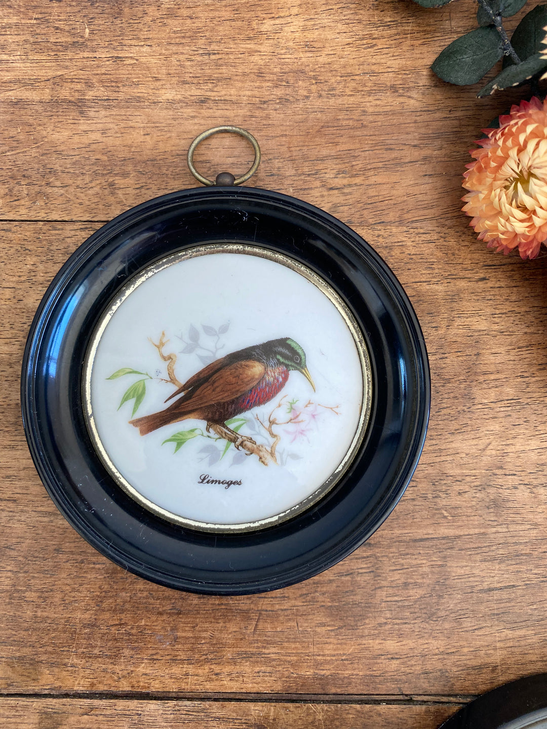 Médaillons oiseaux en porcelaine