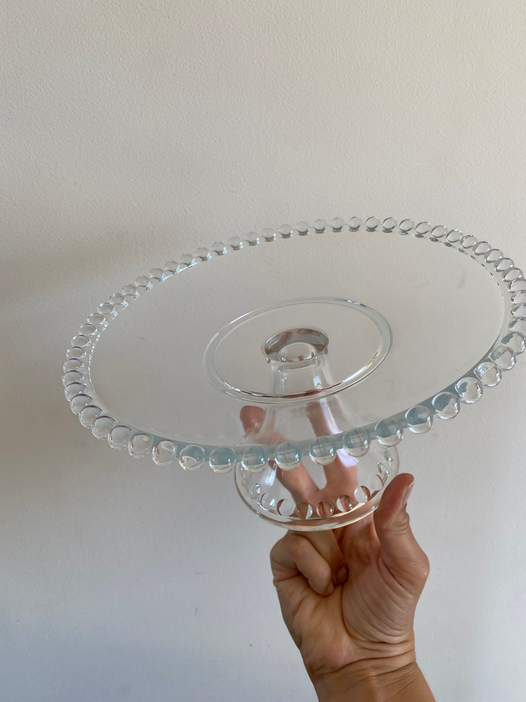 Compotier en verre perlé