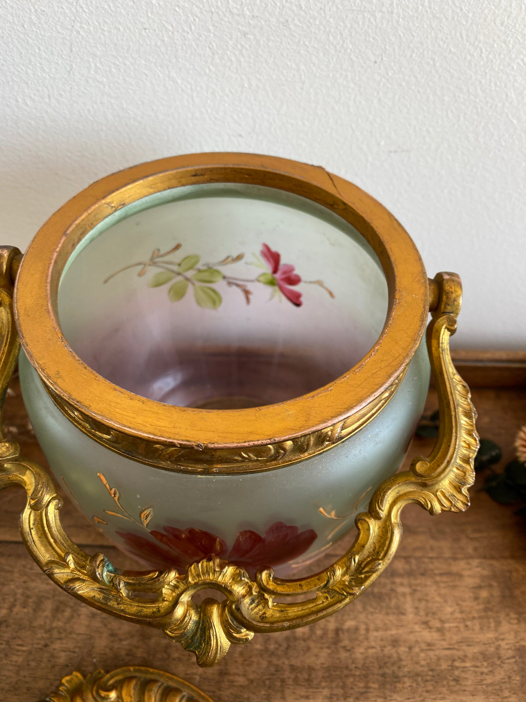 Pot à biscuit couvercle en régule Art Deco