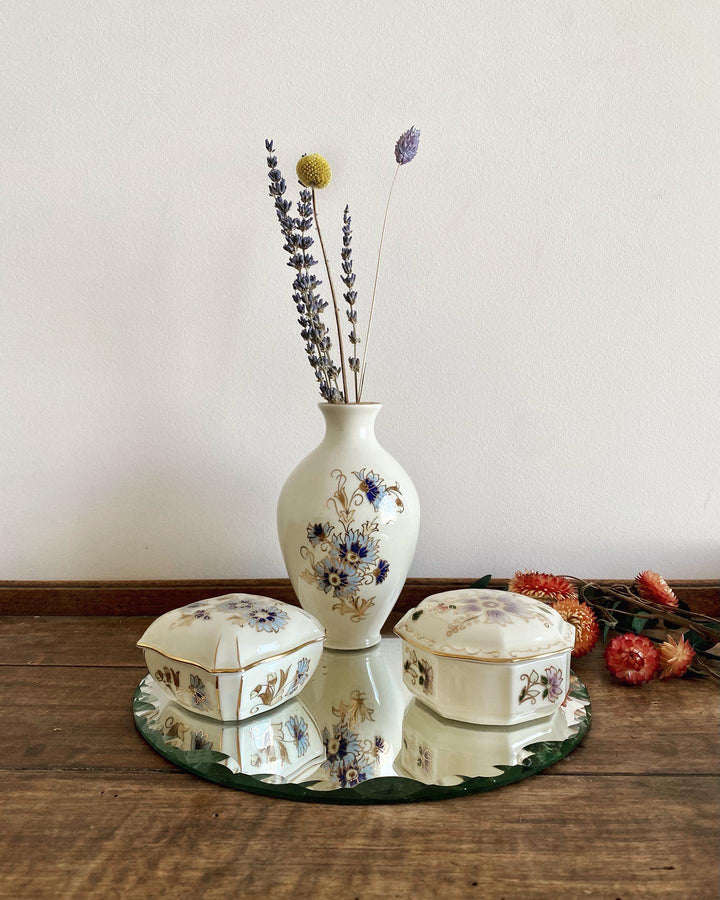 Set de 3 pièces en porcelaine Zsolnay
