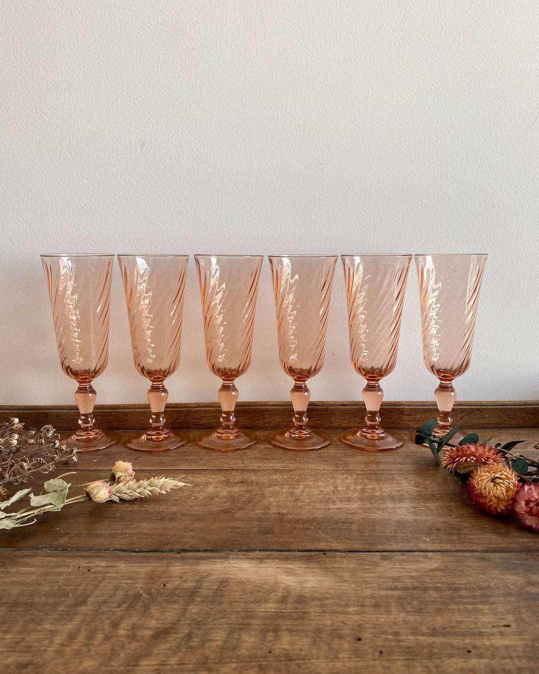 Verres à pieds vintage Rosaline