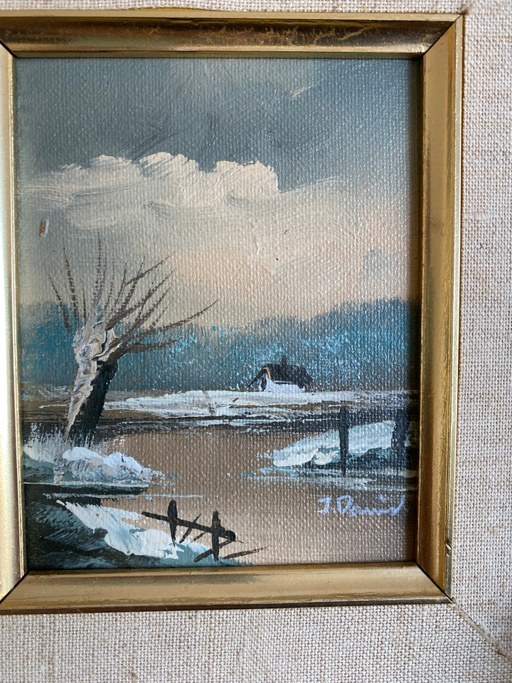 Peinture au cadre doré
